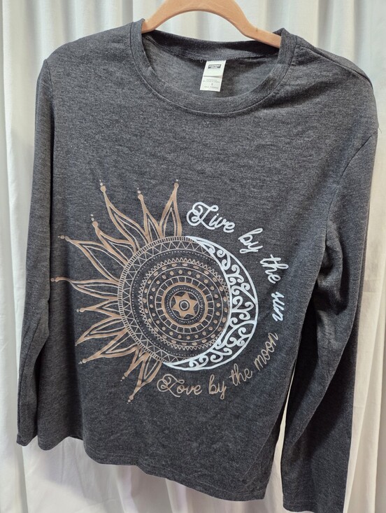 Tops - Live by the Sun Graphic Long Sleeve Tee - Charcoal